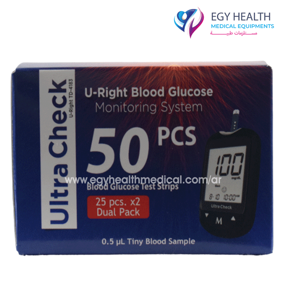 شرائط جهاز سكر التراتشيك Ultra Check Test Strips , EGY HEALTH