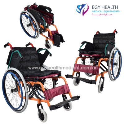 كرسي متحرك الومنيوم خفيف الوزن Aluminum Foldable Wheelchair , EGY HEALTH