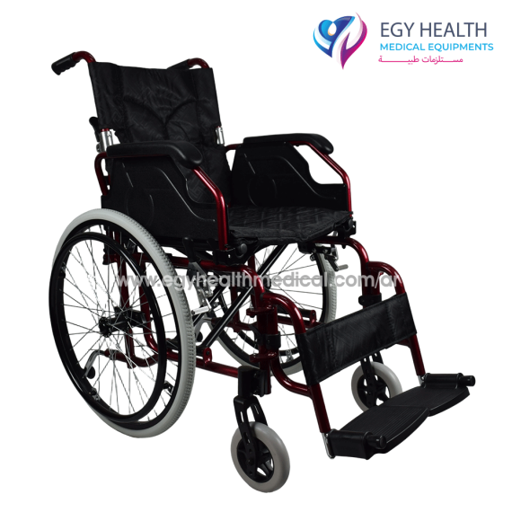 كرسي متحرك المنيوم خفيف Lightweight Foldable Aluminum Wheelchair , EGY HEALTH