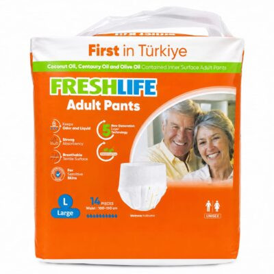 حفاضات شورت فريش لايف L تركى 14قطعه Fresh Life Turkish Adult Pants L . EGY HEALTH
