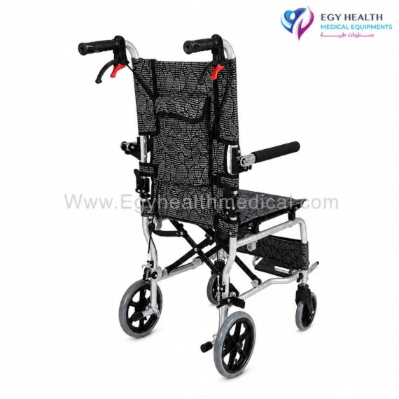 كرسي متحرك ألومنيوم للسفر – خفيف الوزن – قابل للطيLightweight Aluminum Travel Wheelchair , EGY HEALTH
