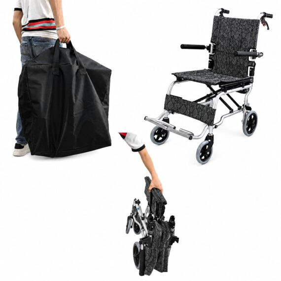كرسي متحرك ألومنيوم للسفر – خفيف الوزن – قابل للطيLightweight Aluminum Travel Wheelchair , EGY HEALTH
