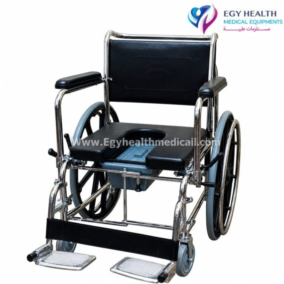 كرسي متحرك تواليت واستحمام3-in-1 Shower Commode Wheelchair 120kg, EGY HEALTH