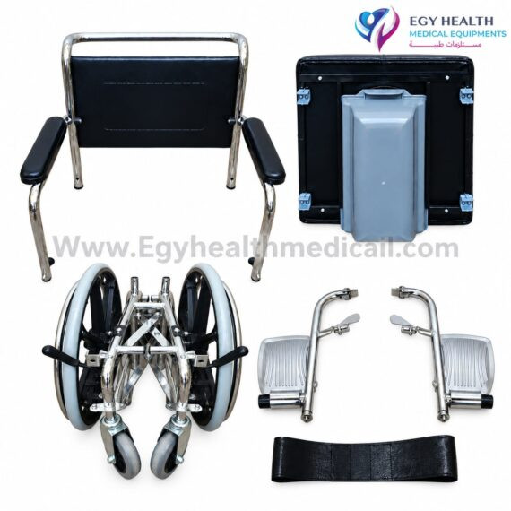 كرسي متحرك تواليت واستحمام3-in-1 Shower Commode Wheelchair 120kg, EGY HEALTH